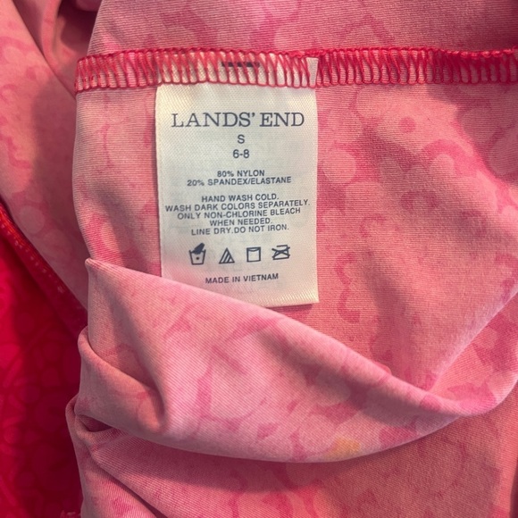 Lands’ End UPF 50 Stretch Shift Dress Small Pink Orange Swim Cover Up Boat Neck - Picture 6 of 7